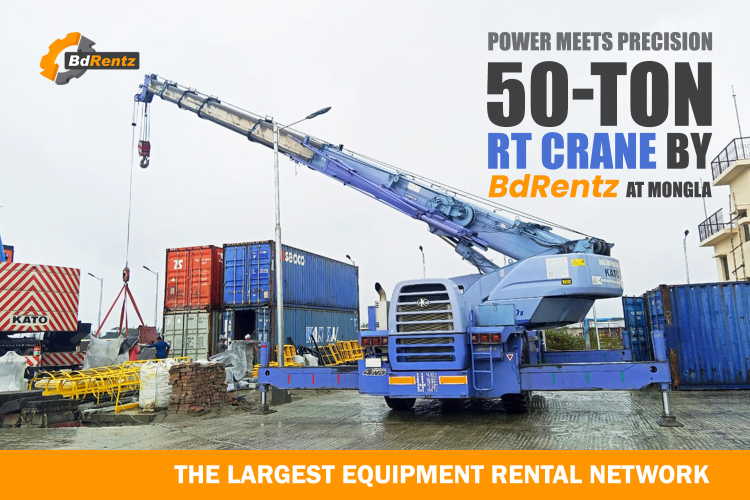 50-ton RT crane by BdRentz at Mongla