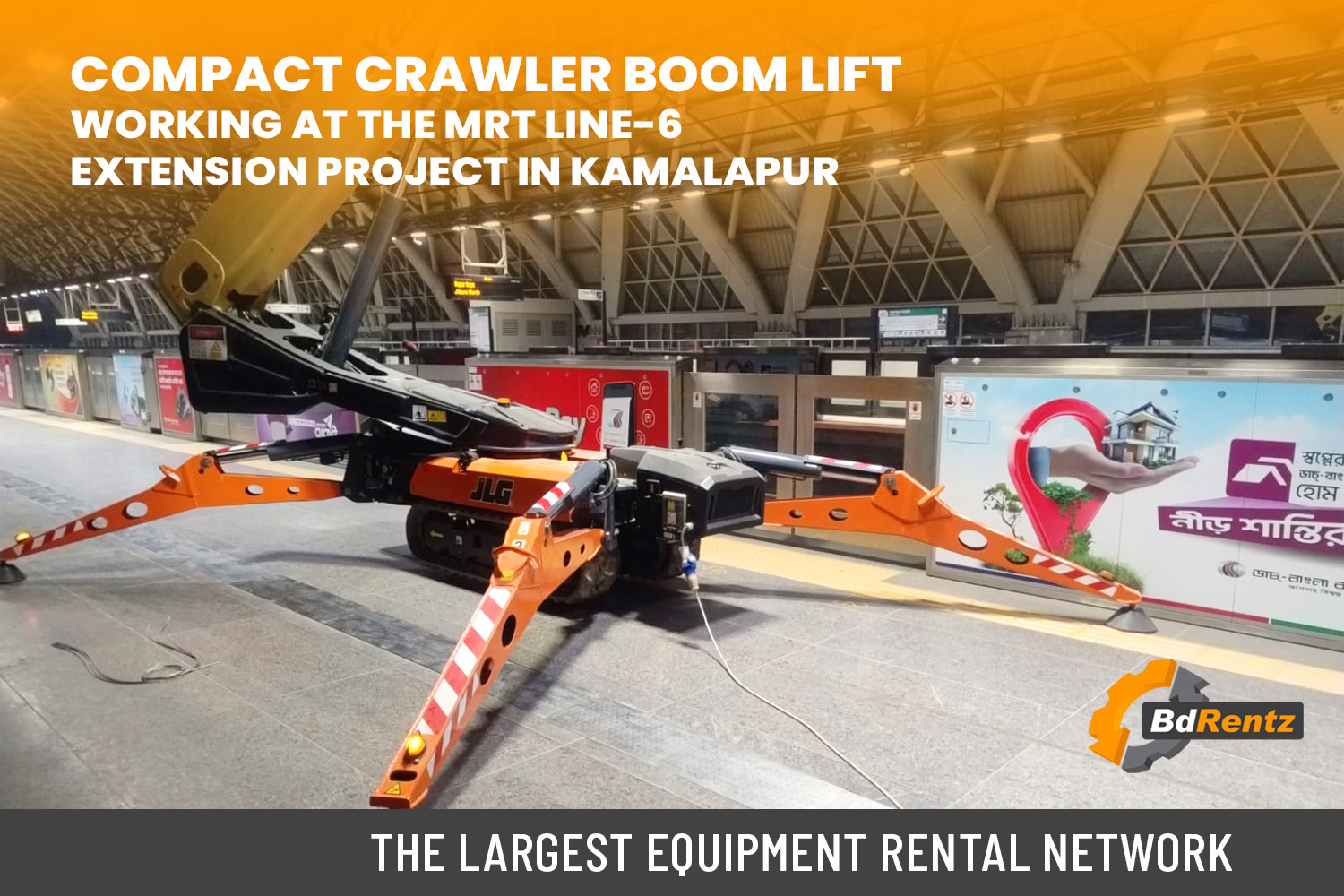 BdRentz served Compact Crawler Compact Boom Lift at MRT Line Extension